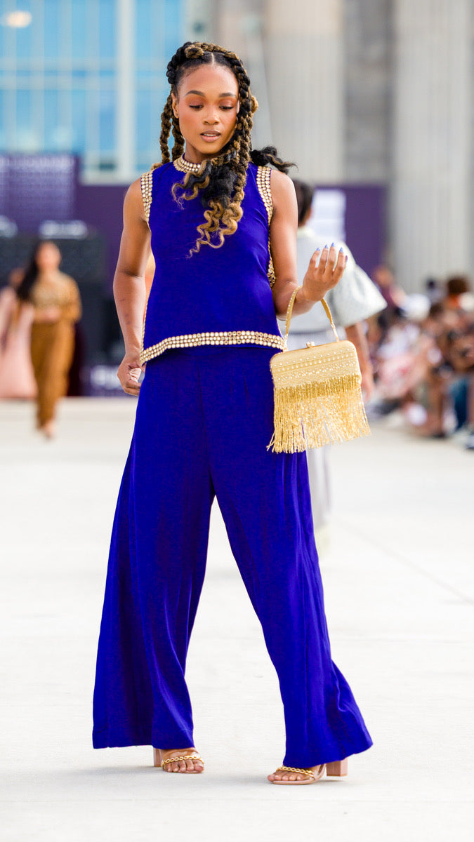 Royal Blue Color Sharara Set