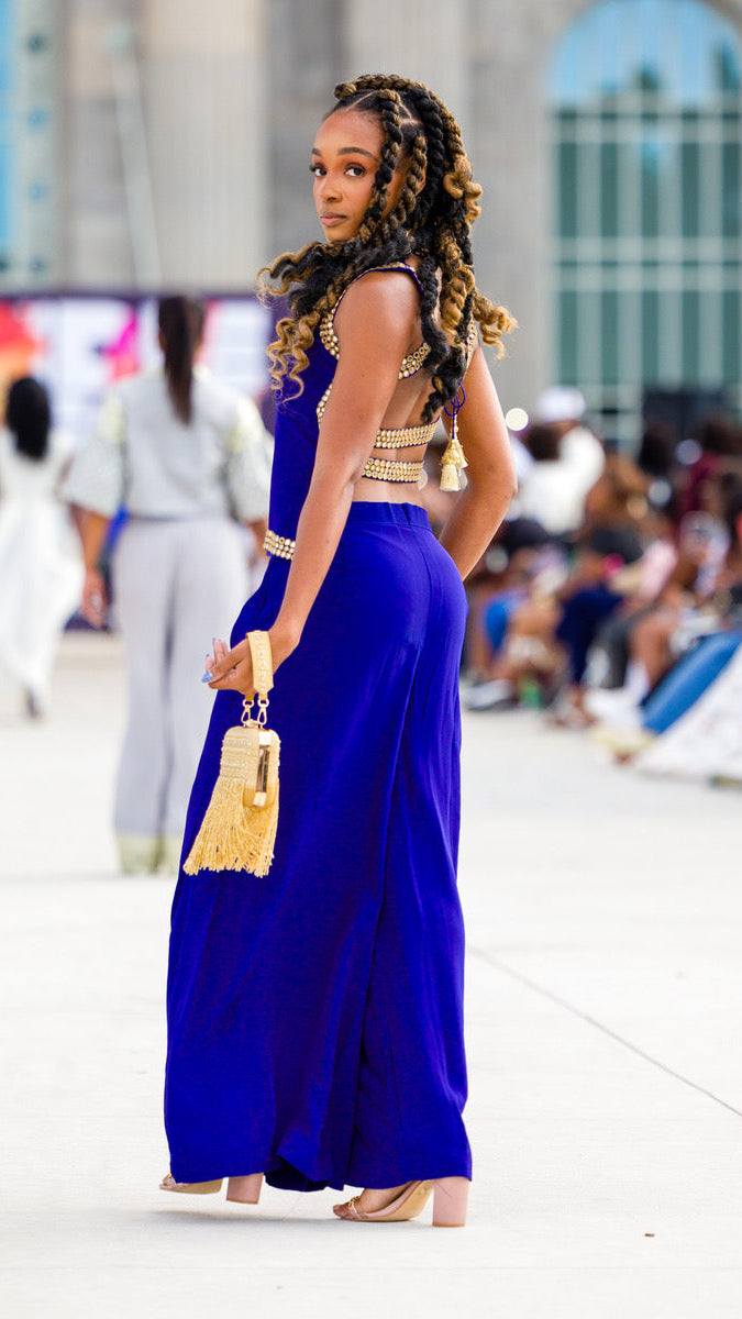 Royal Blue Color Sharara Set