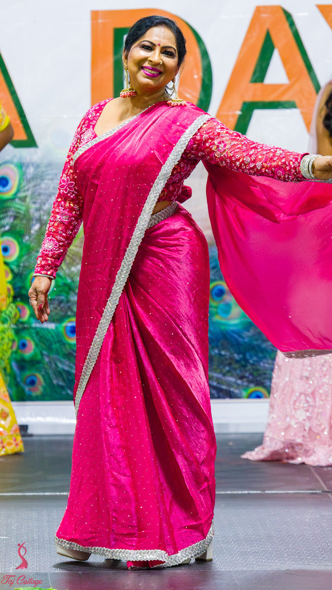 Fuchsia Readymade Saree
