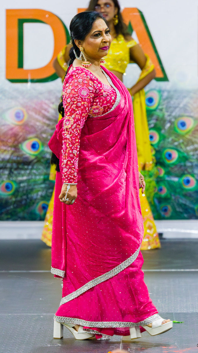 Fuchsia Readymade Saree