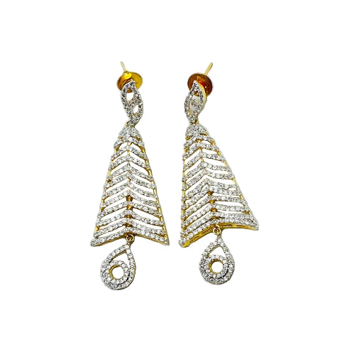 Gold Rhinestone Geometric Earrings