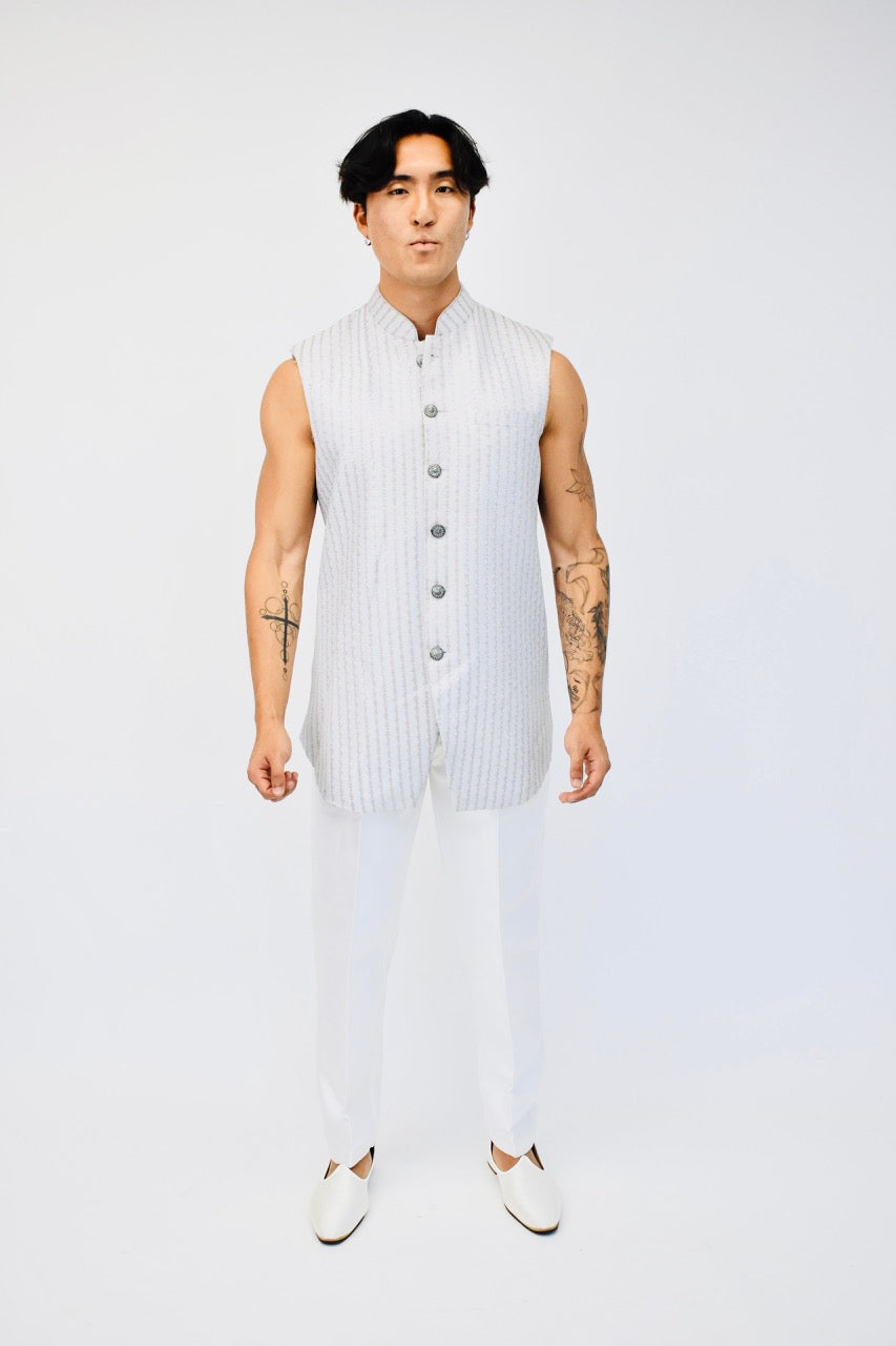 Fancy White Silk Shoes