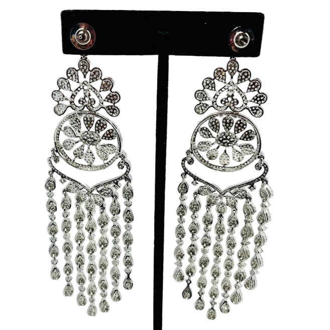 American Diamond and Silver Earrings