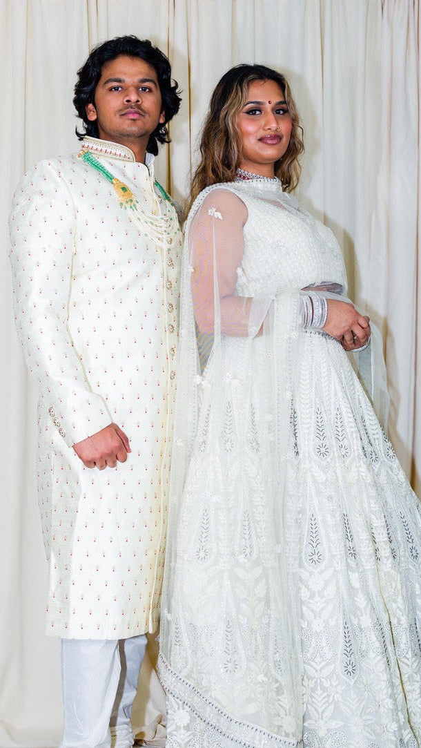 Cream Bridal Lehnga Set
