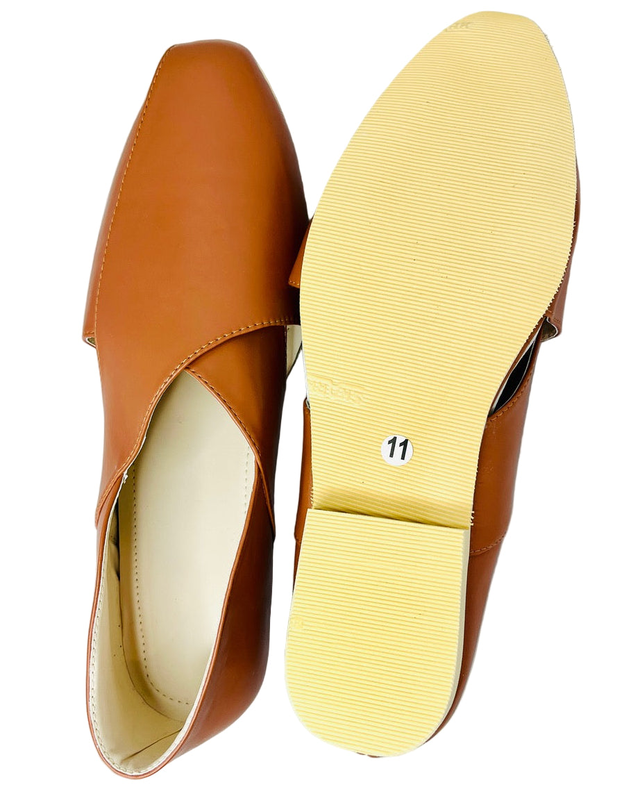 Fancy Warm Brown Leather Shoes