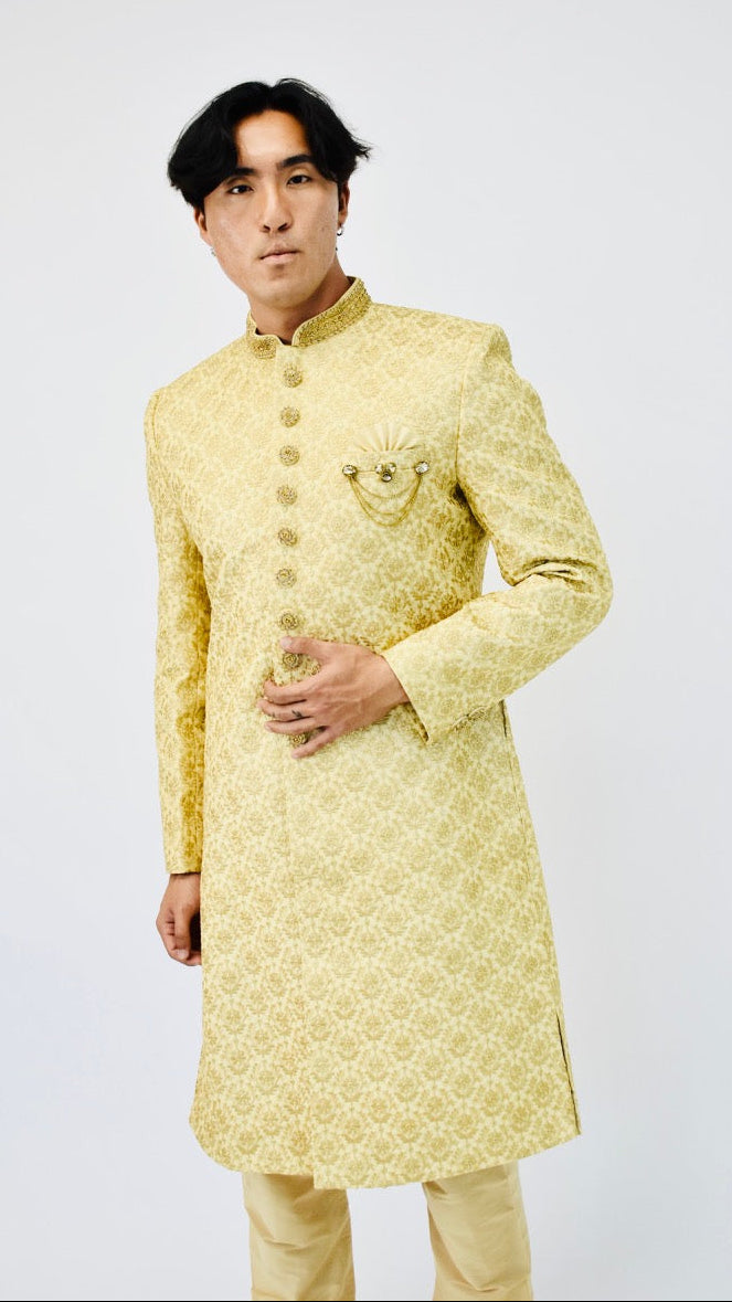 Gold Color Sherwani Set