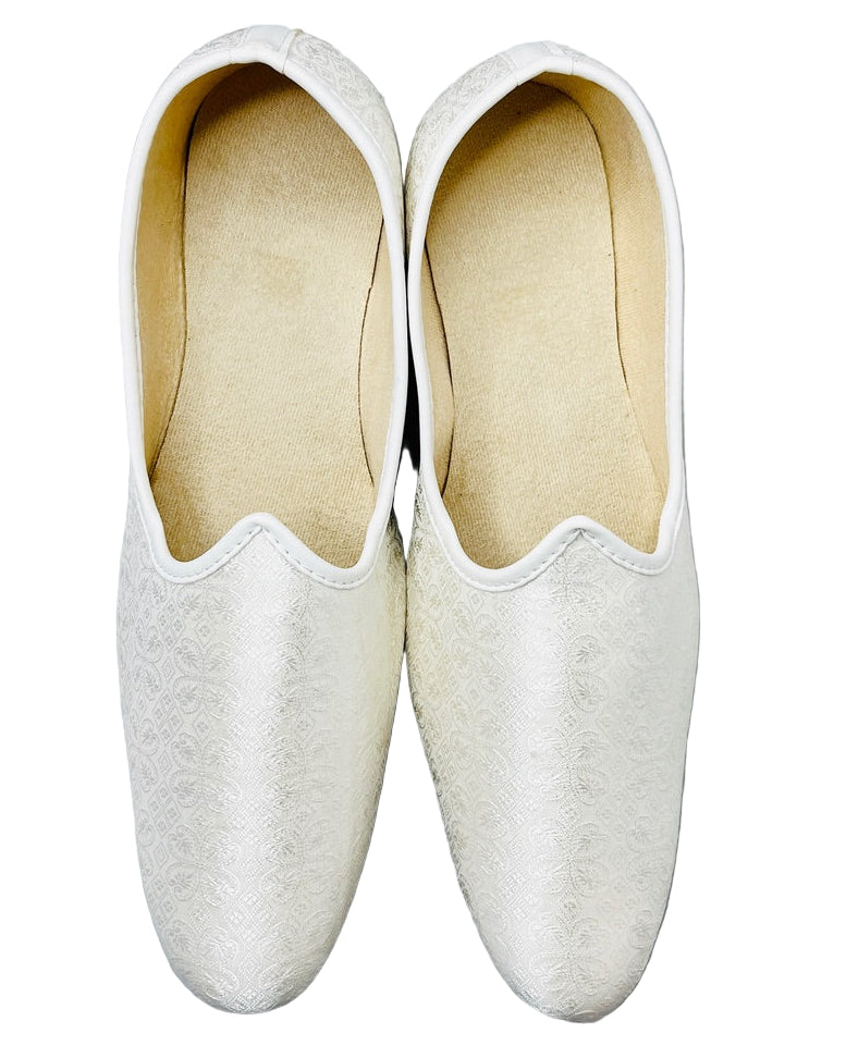 Fancy White Silk Shoes