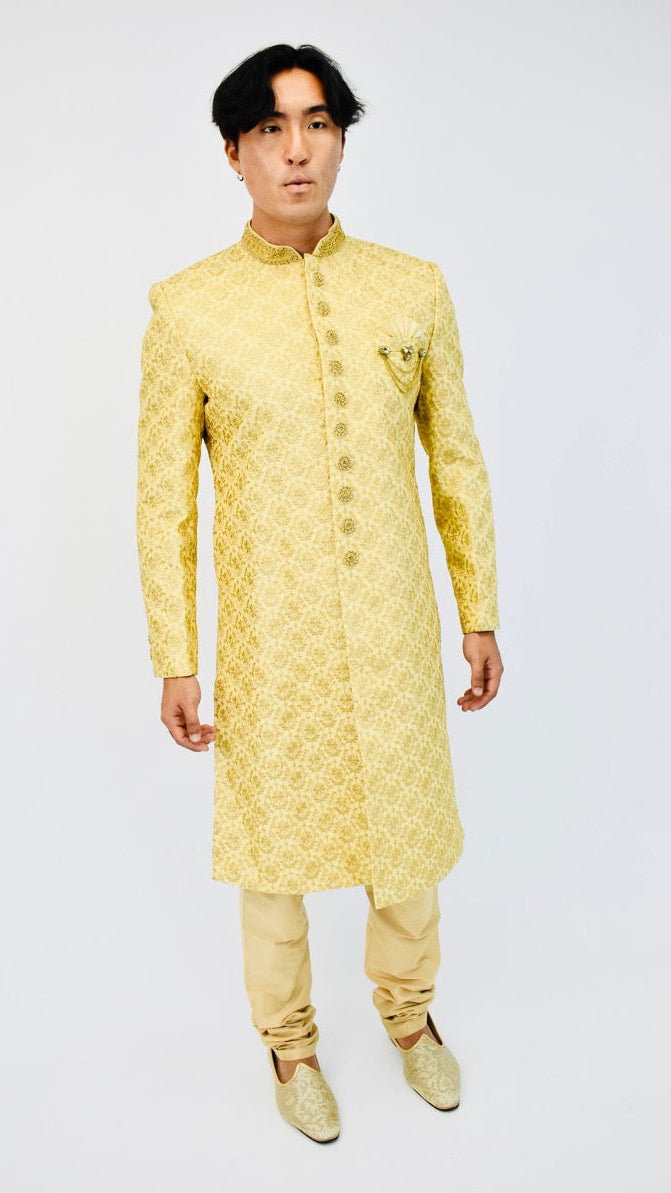 Gold Color Sherwani Set