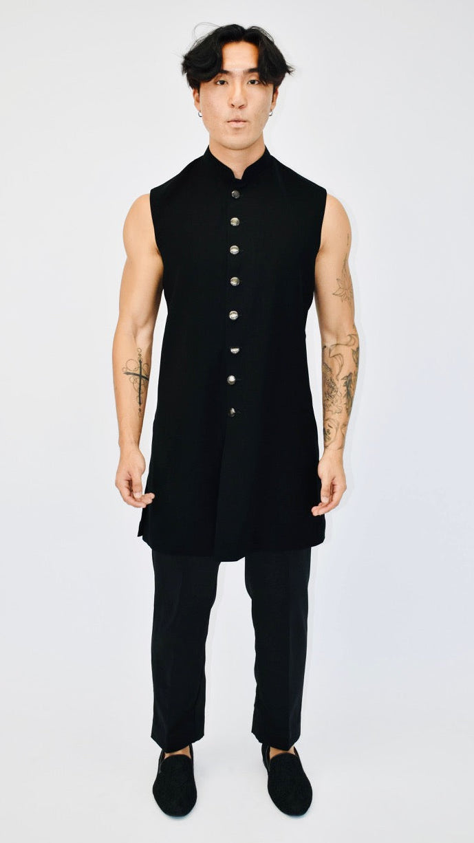 Black Indo-Western Sherwani Set