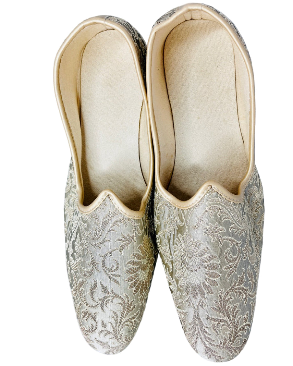Fancy Grey Embroidered Shoes