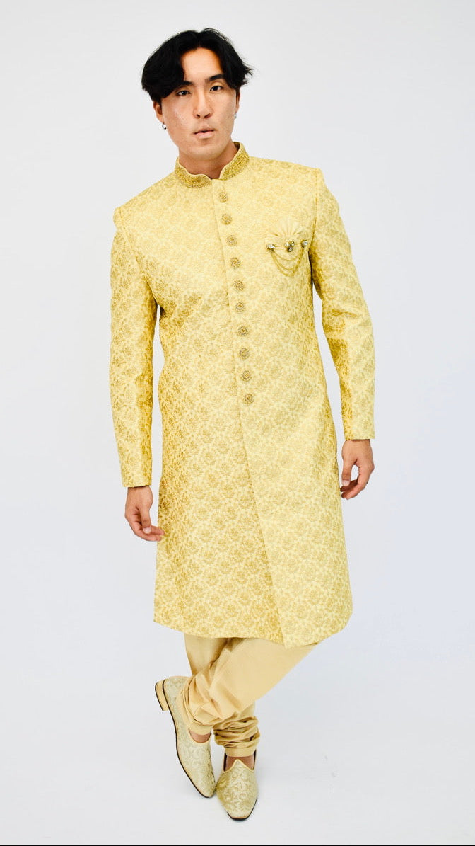 Gold Color Sherwani Set