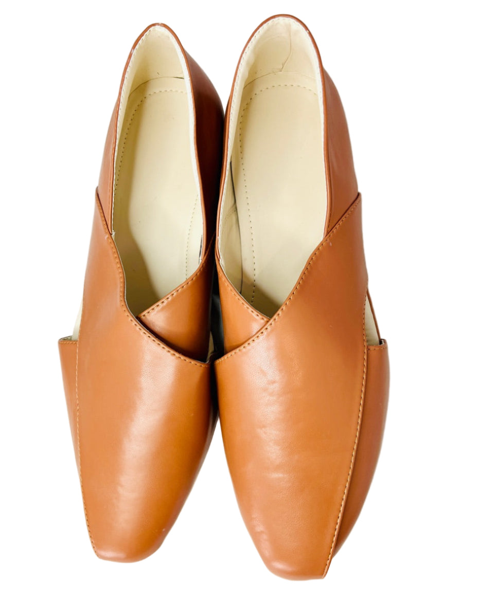 Fancy Warm Brown Leather Shoes