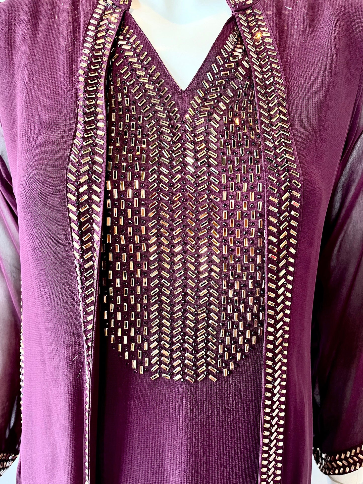 Wine georgette gown