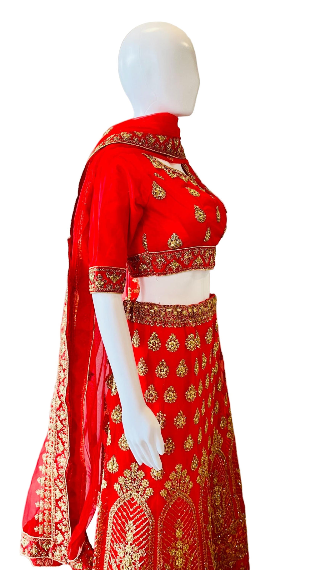Embroidered Red Lehnga