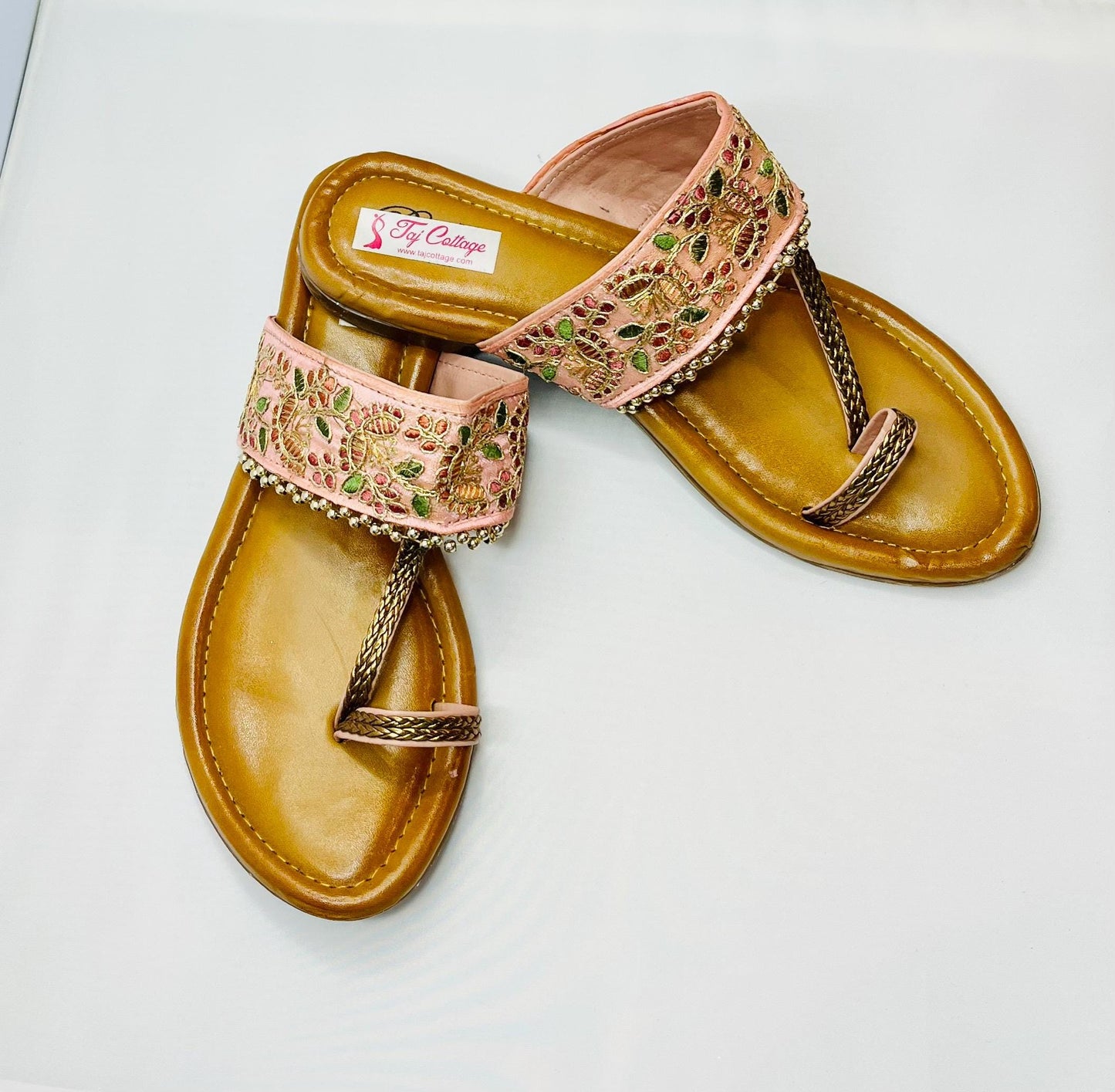 Gold & Pink Color Sandals