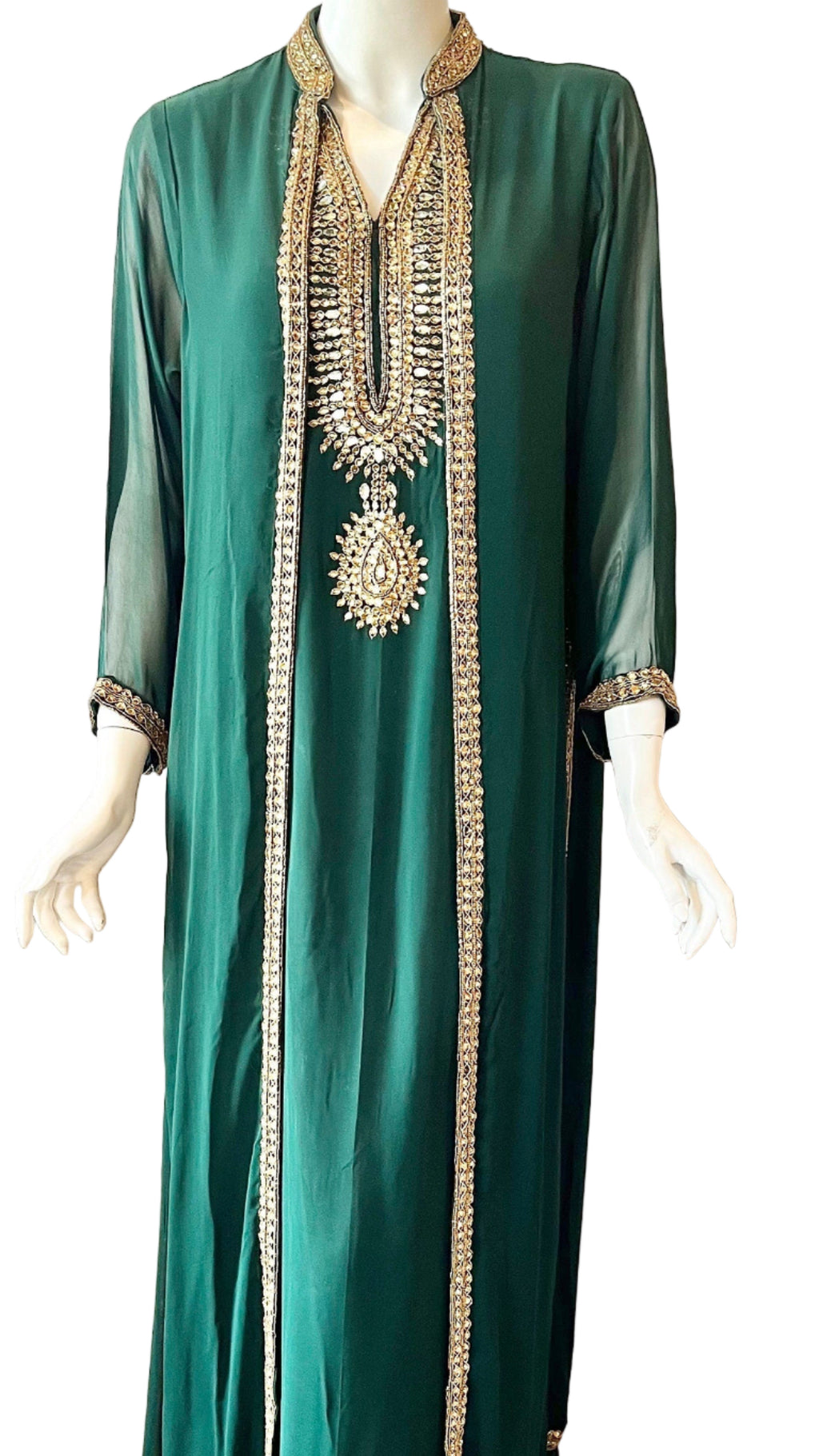 Green Georgette Gown