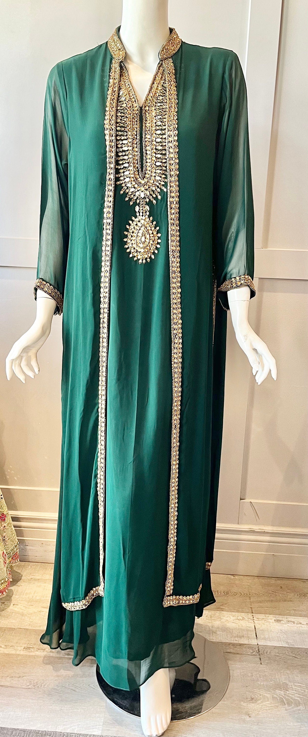 Green Georgette Gown