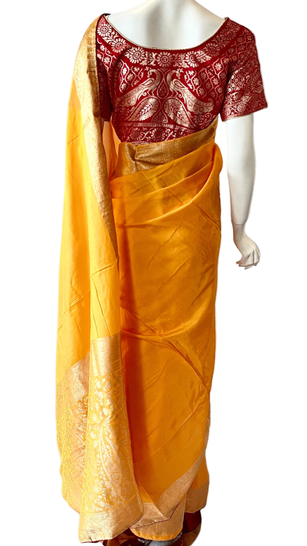 Yellow With Gold Zari Banarasi Silk Saree