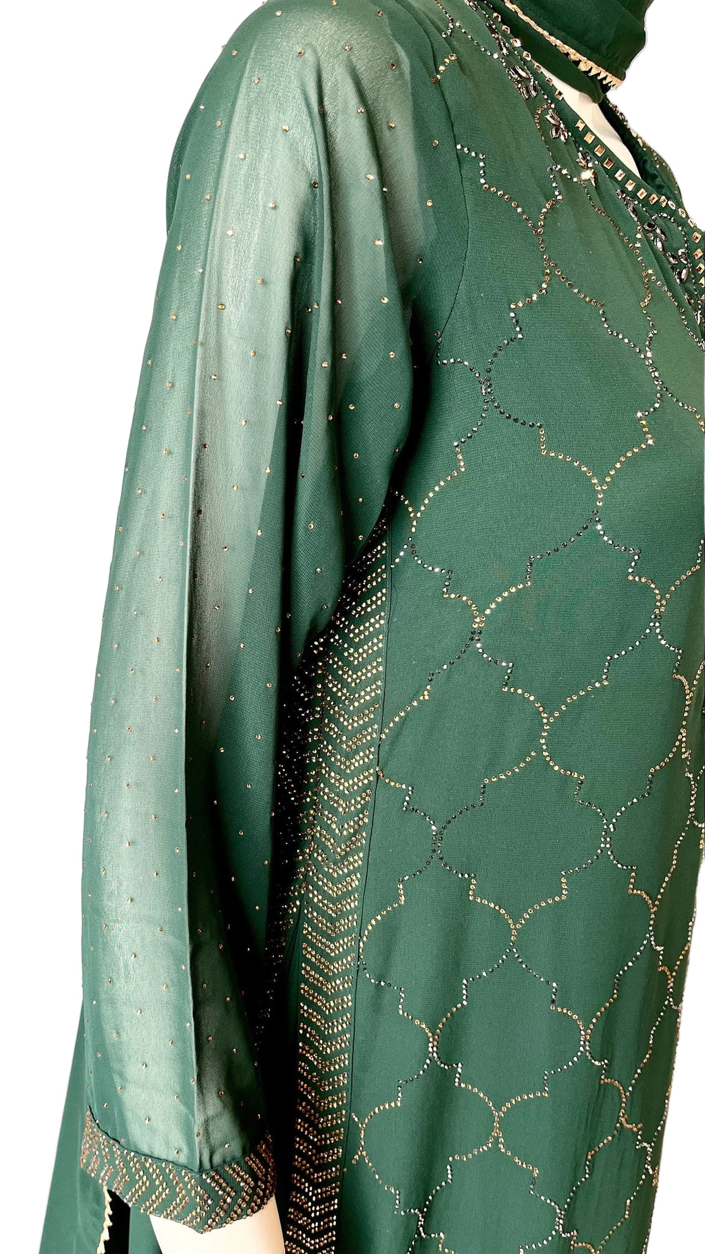 Emerald Green Georgette gown