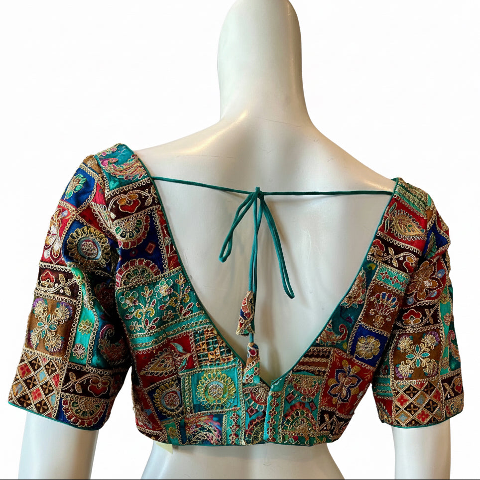 Teal Embroidered Blouse