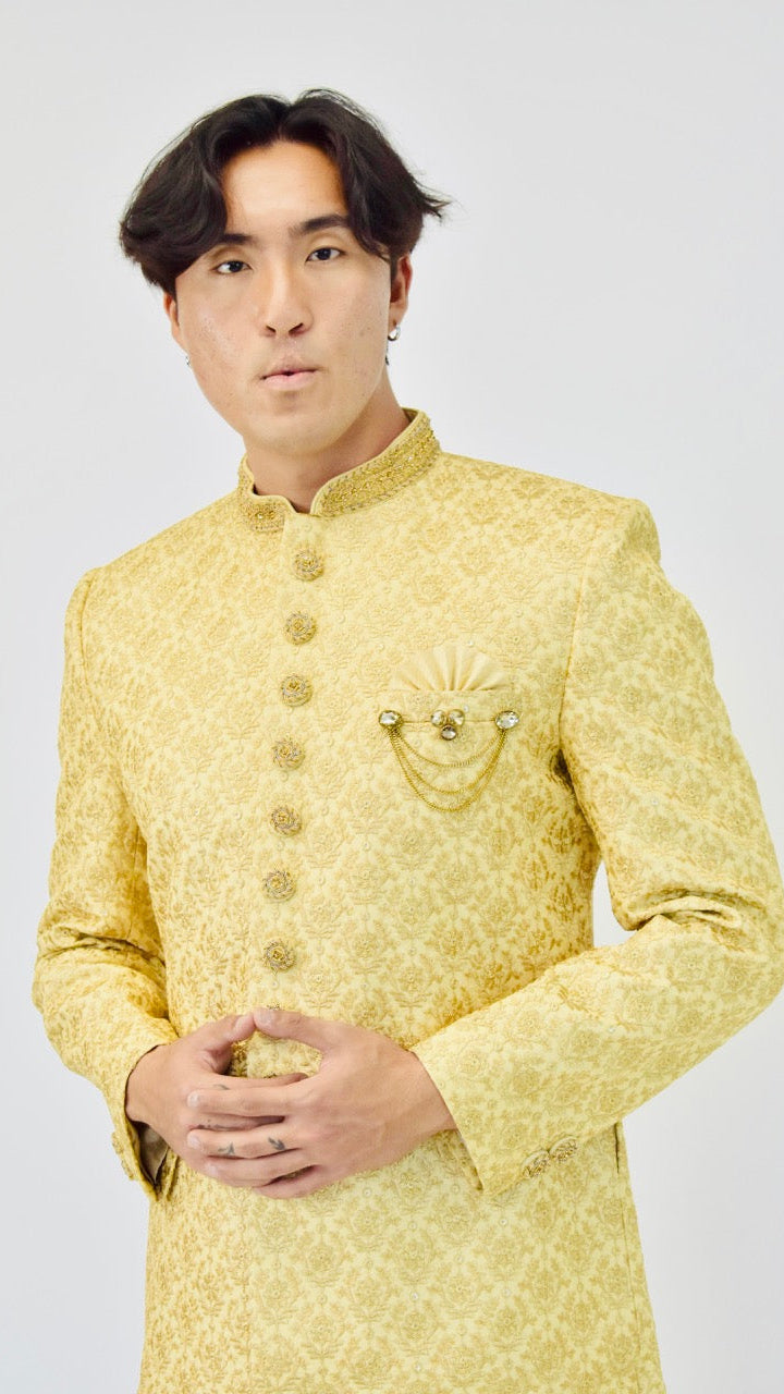 Gold Color Sherwani Set
