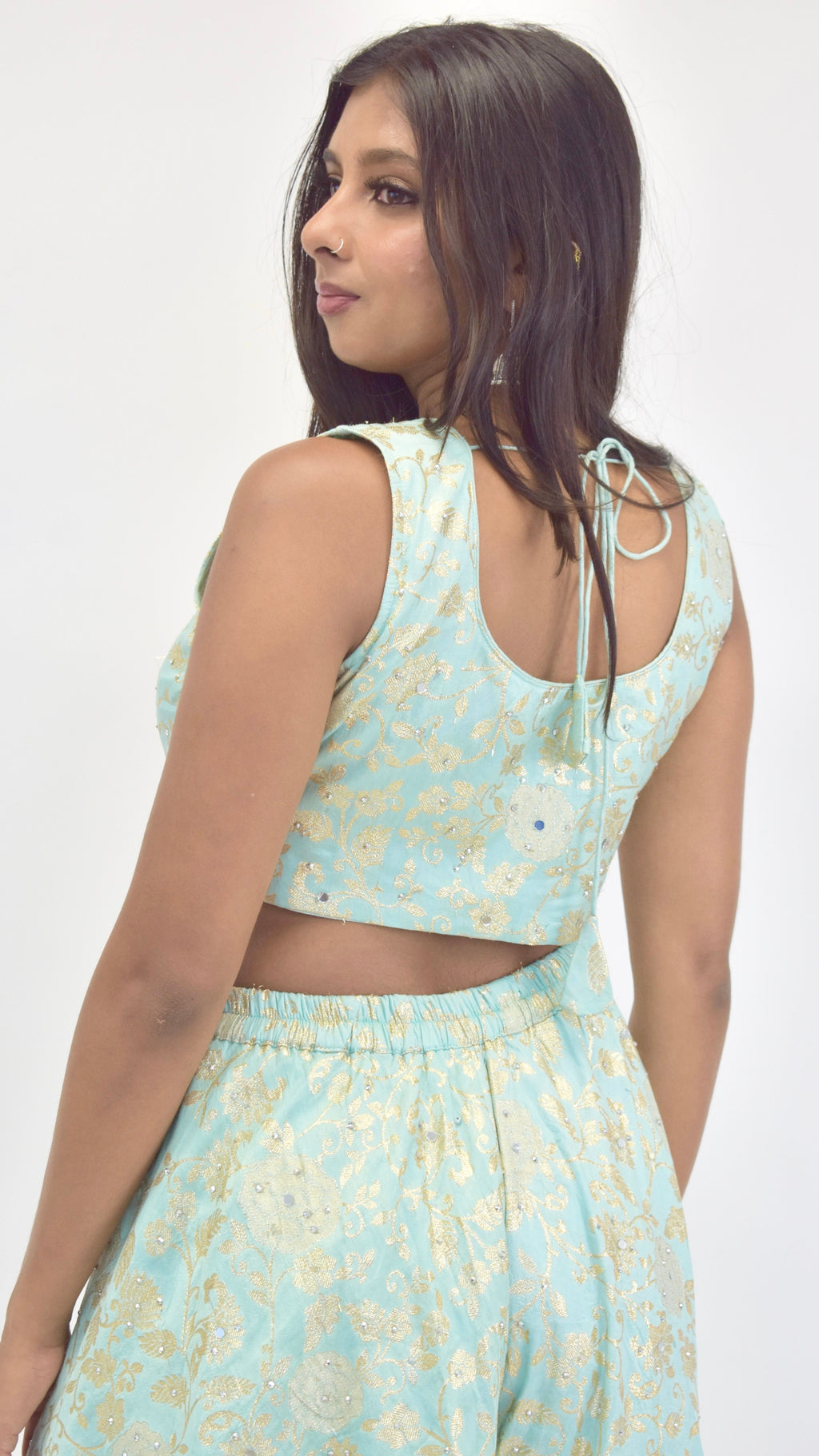 Sky-Blue Pallazo Set
