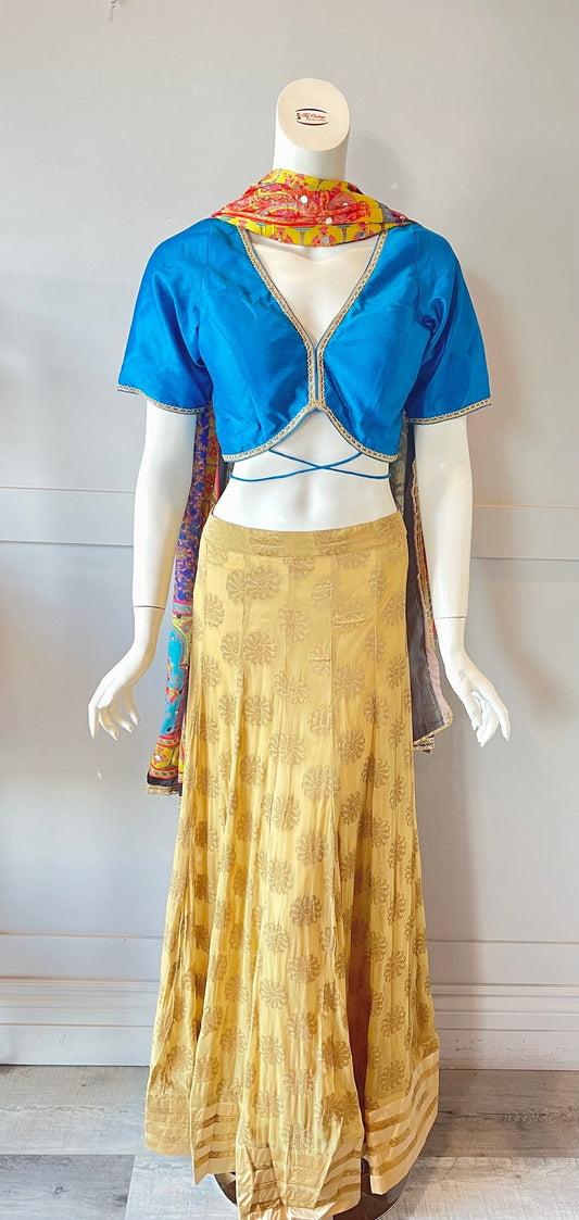 Gold & Blue  Lehnga