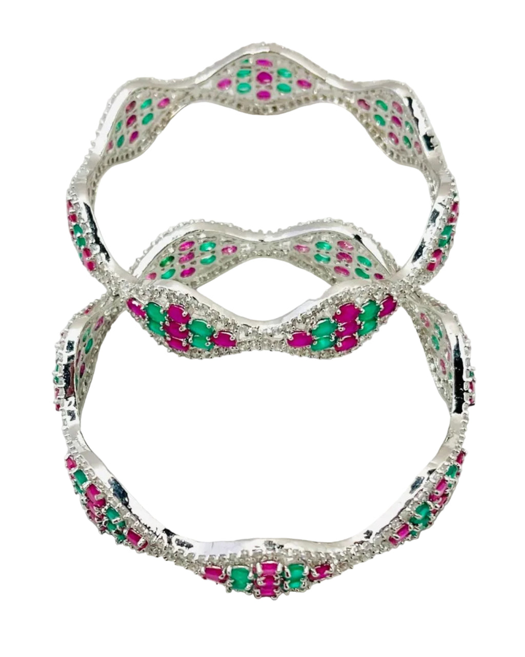 Ruby Emerald American Diamond Bangles
