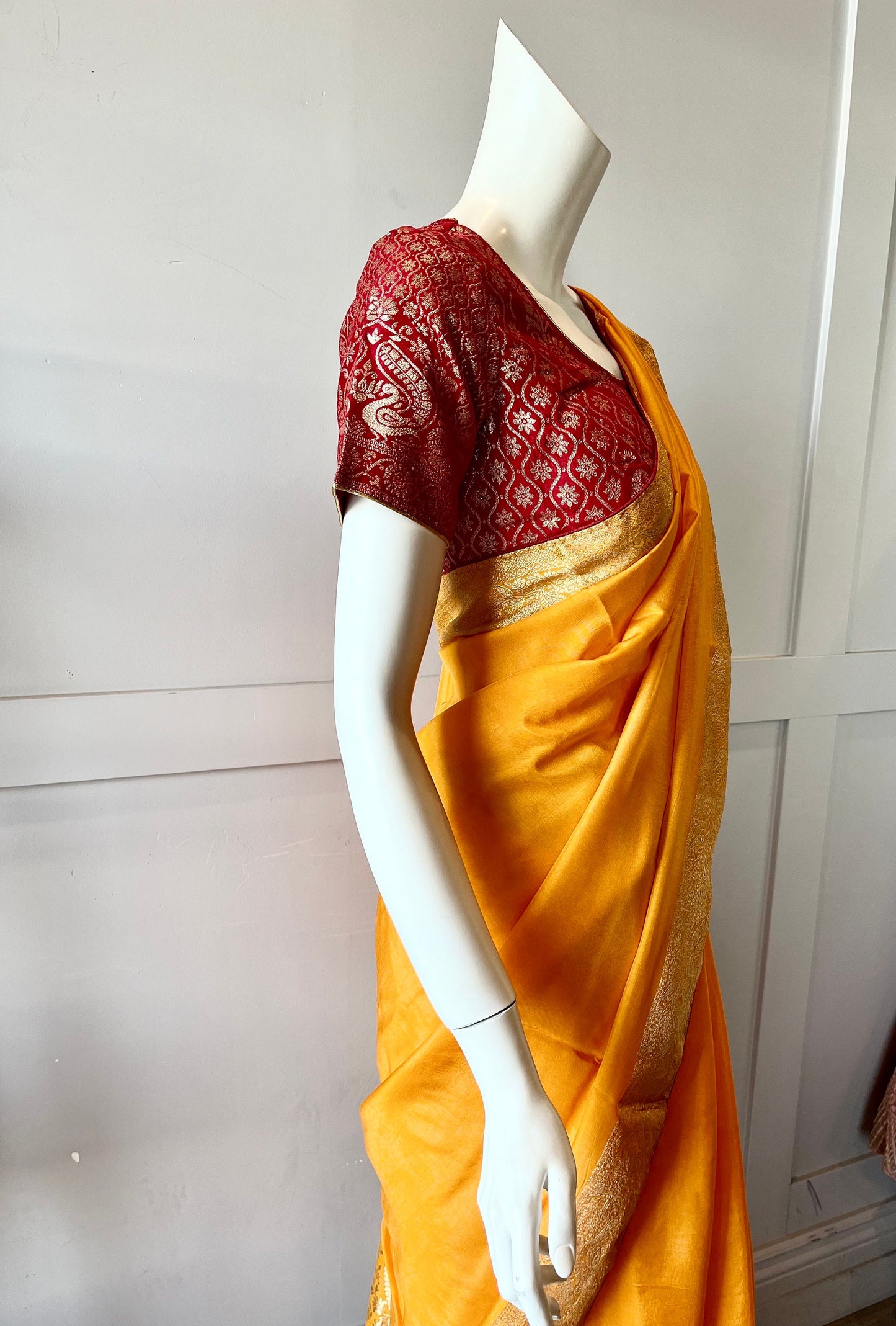 Yellow With Gold Zari Banarasi Silk Saree