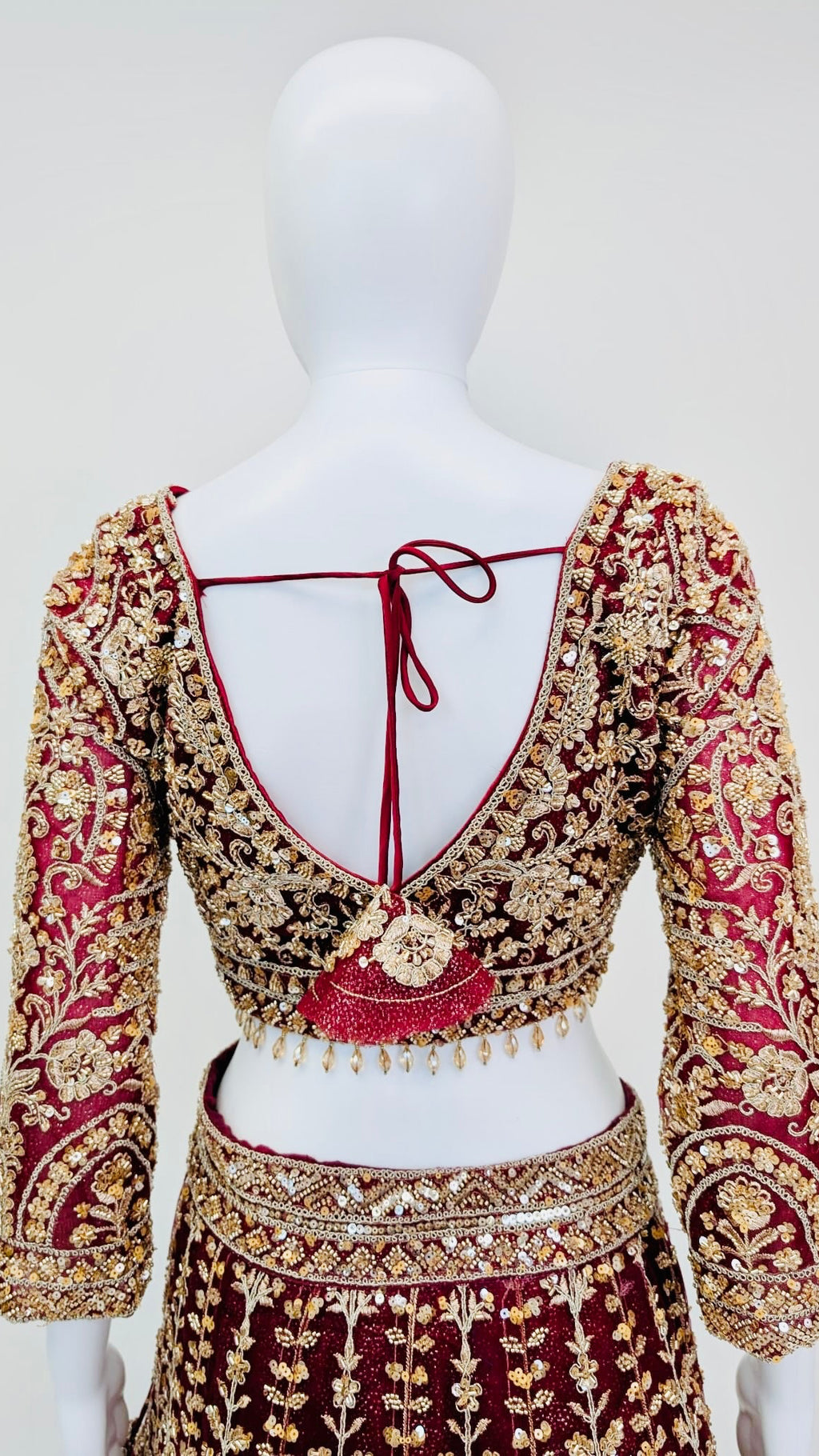 Dark Red Bridal Lehnga