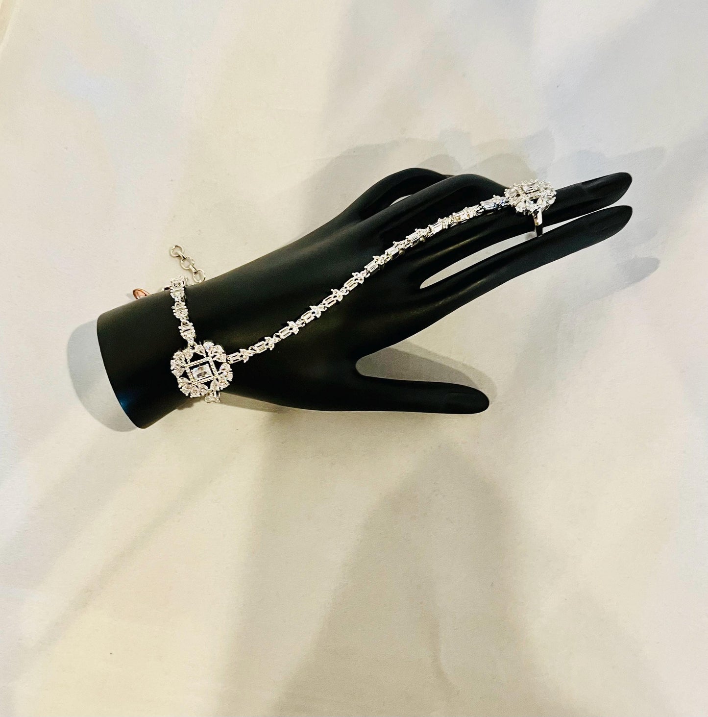 Silver Stone Bracelet With Ring