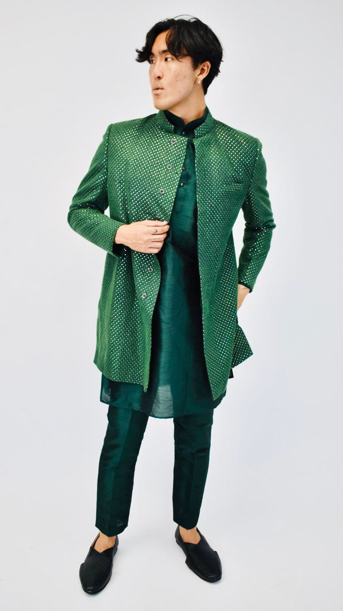 Green Sherwani Set