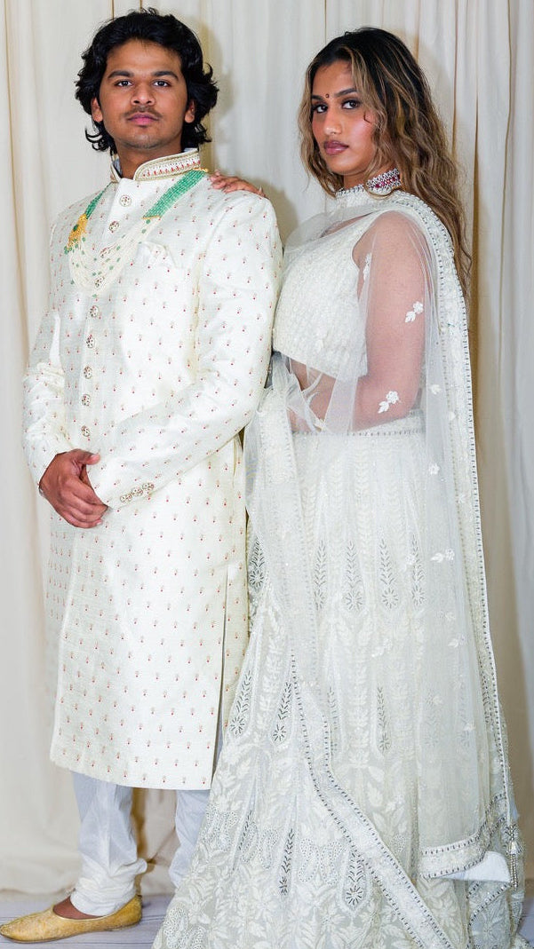Cream Bridal Lehnga Set