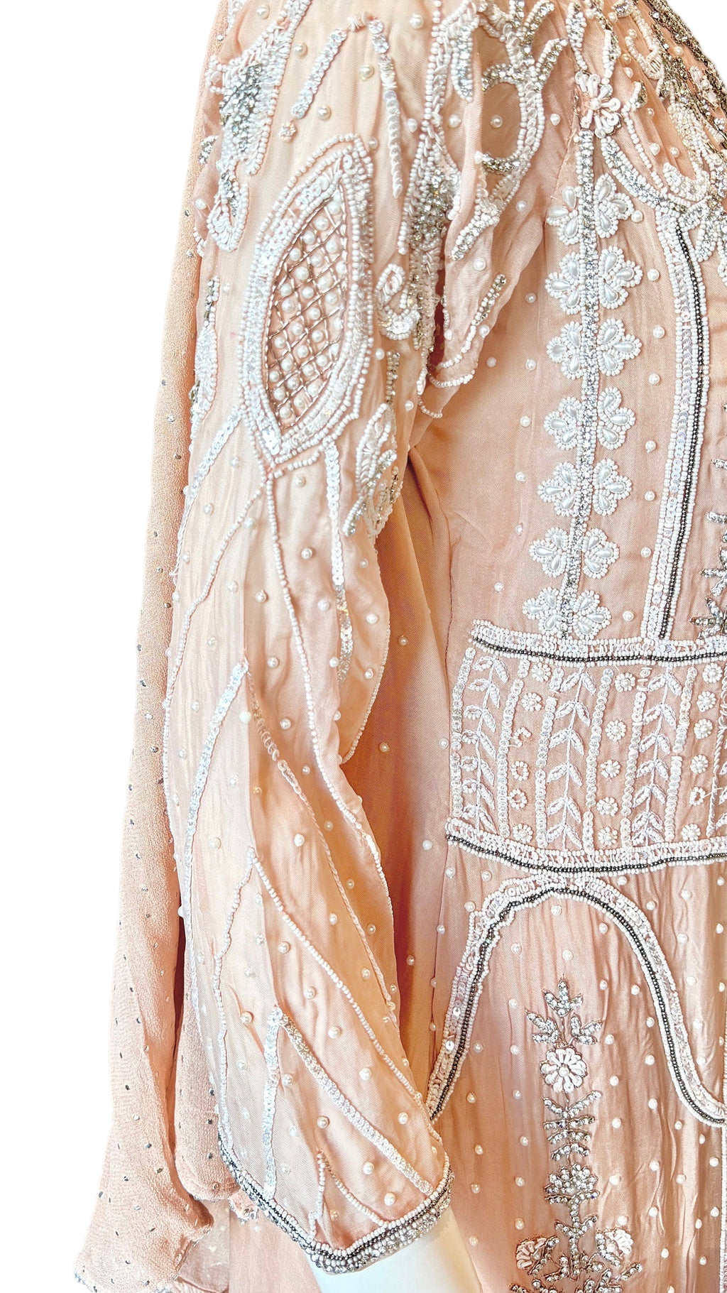Peach Embellished Palazzo Set