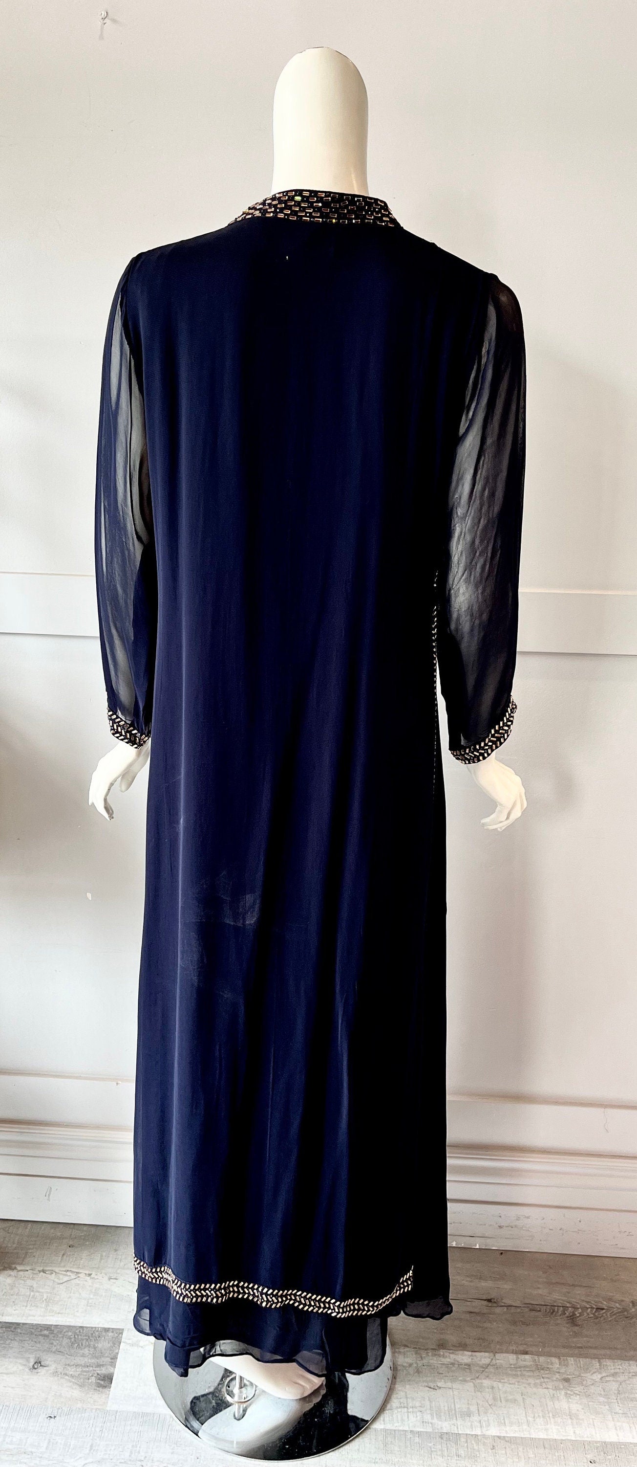 Blue georgette gown
