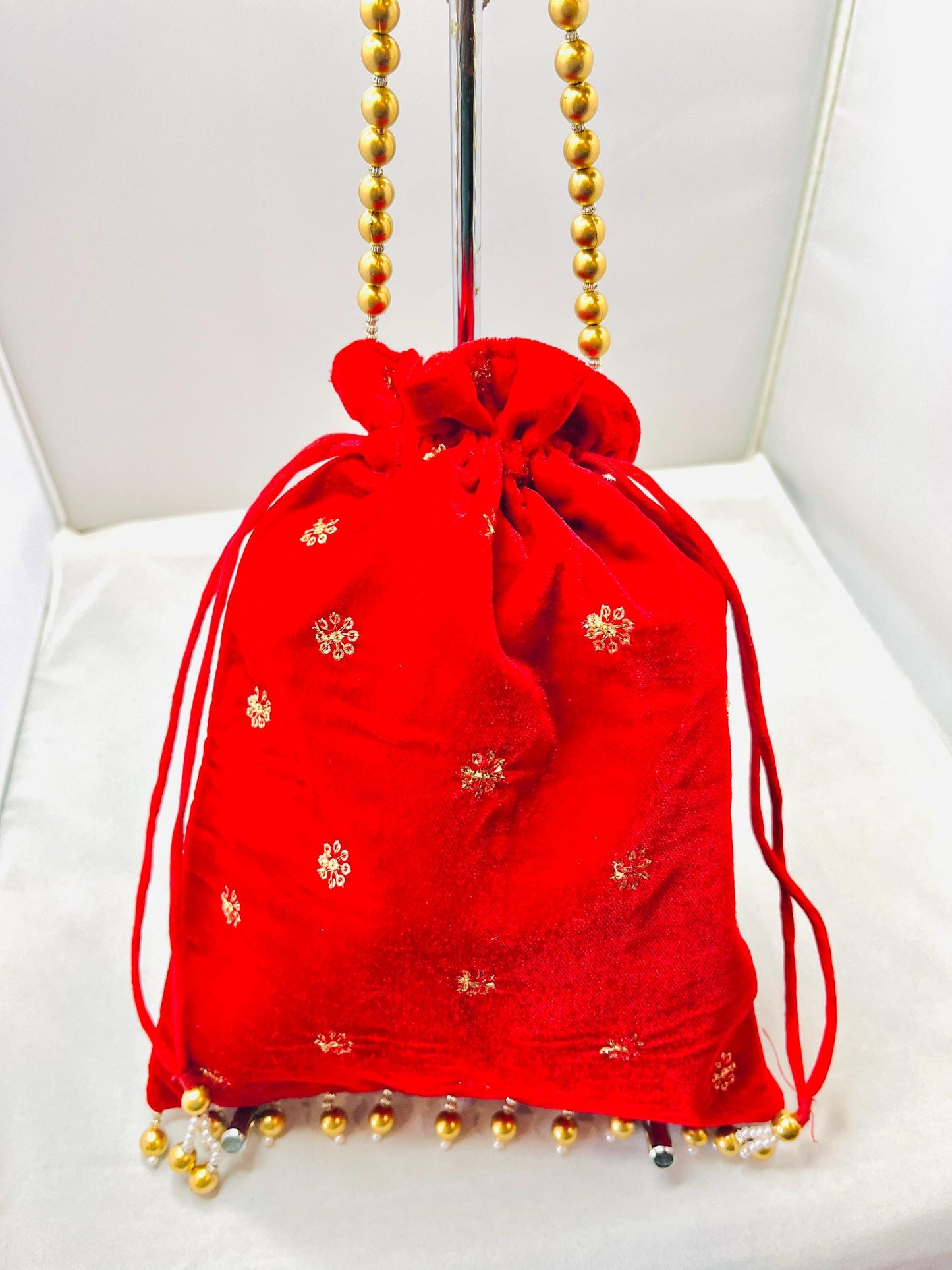 Red Color Velvet Bag
