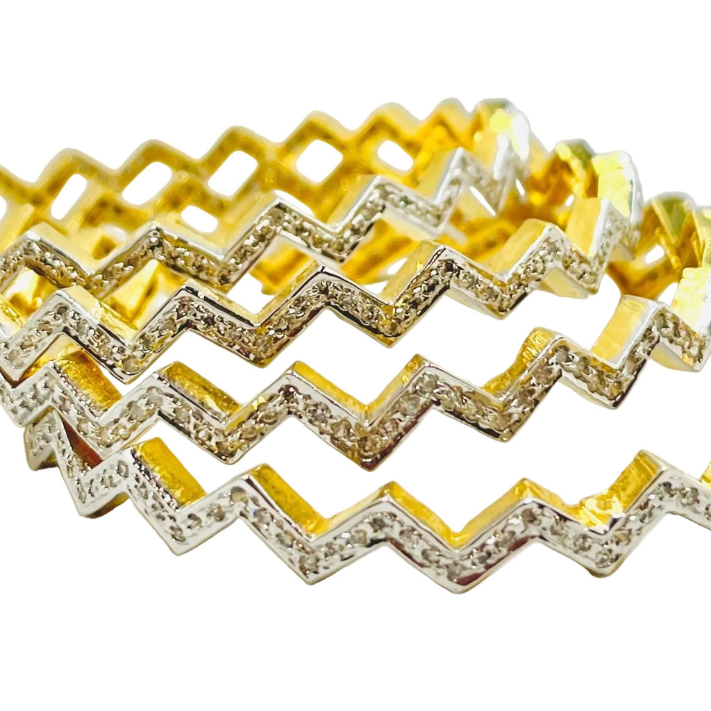 Zig Zag  Stones  Bangles