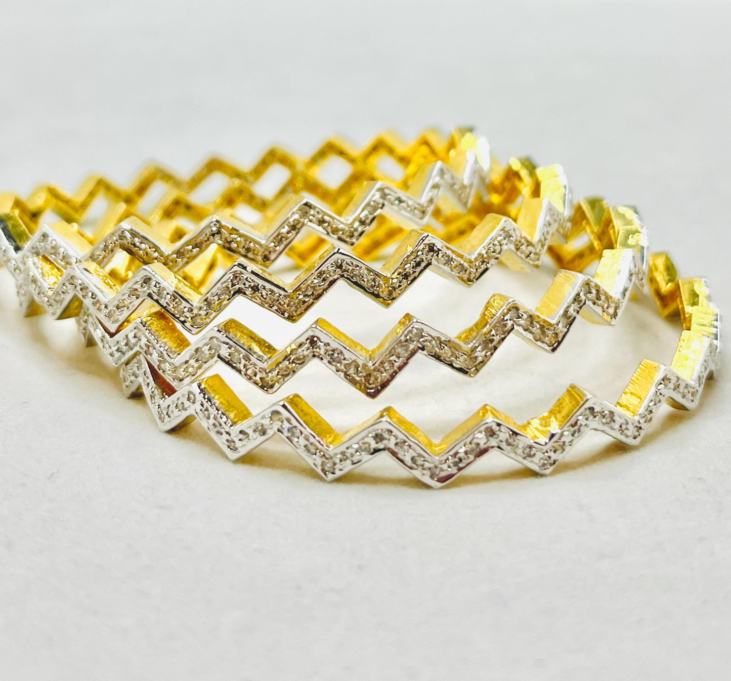 Zig Zag  Stones  Bangles