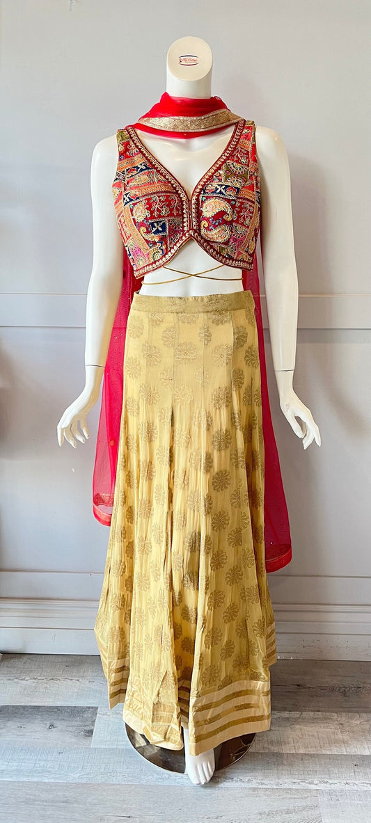 Gold & Red  Lehnga