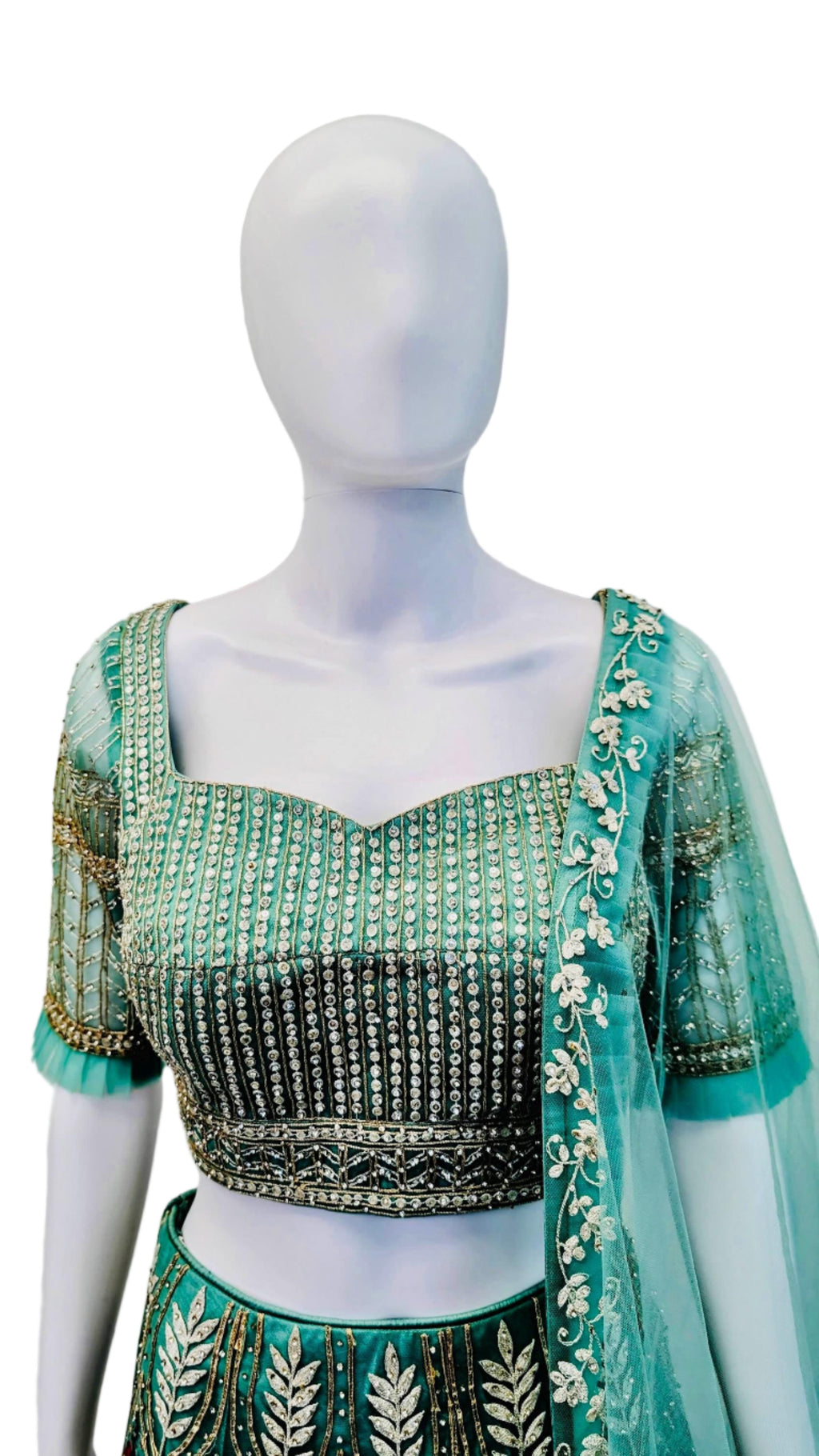 Teal Color Bridal Lehnga