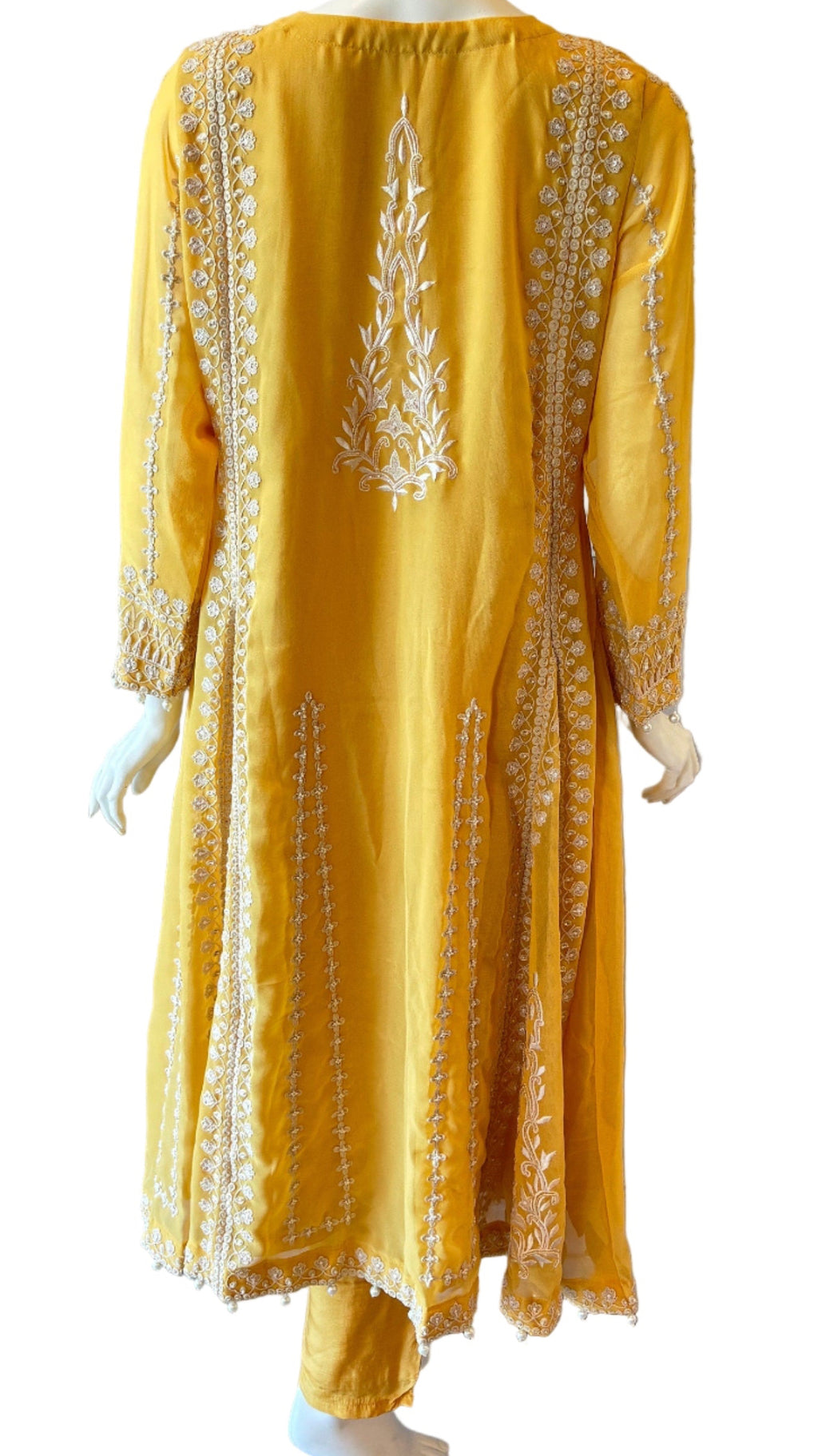 Yellow Embroidered Pant Set