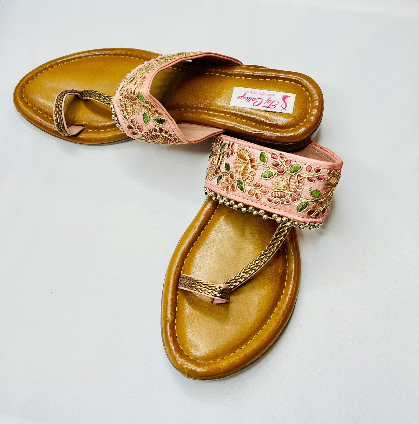 Gold & Pink Color Sandals