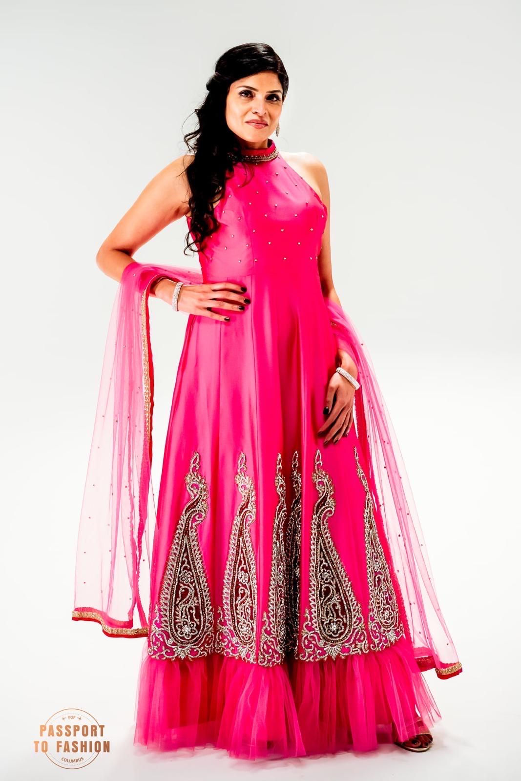 Dark Pink Color Gown