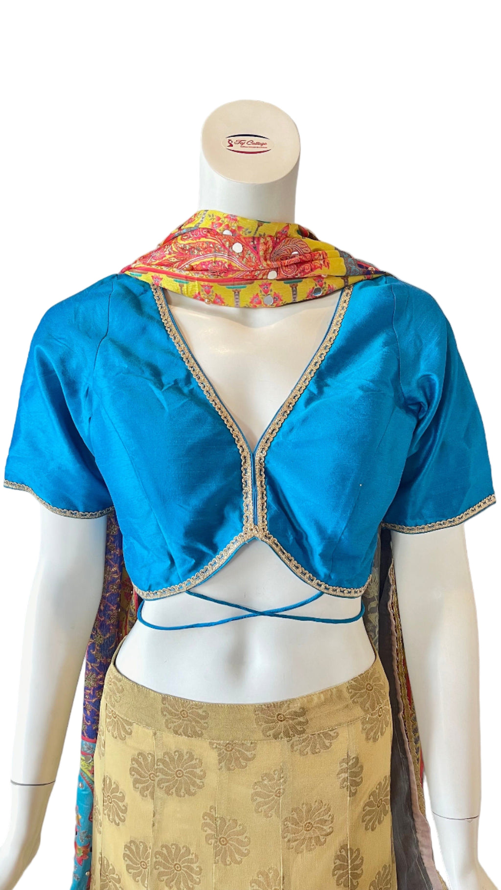 Gold & Sky Blue Lehnga