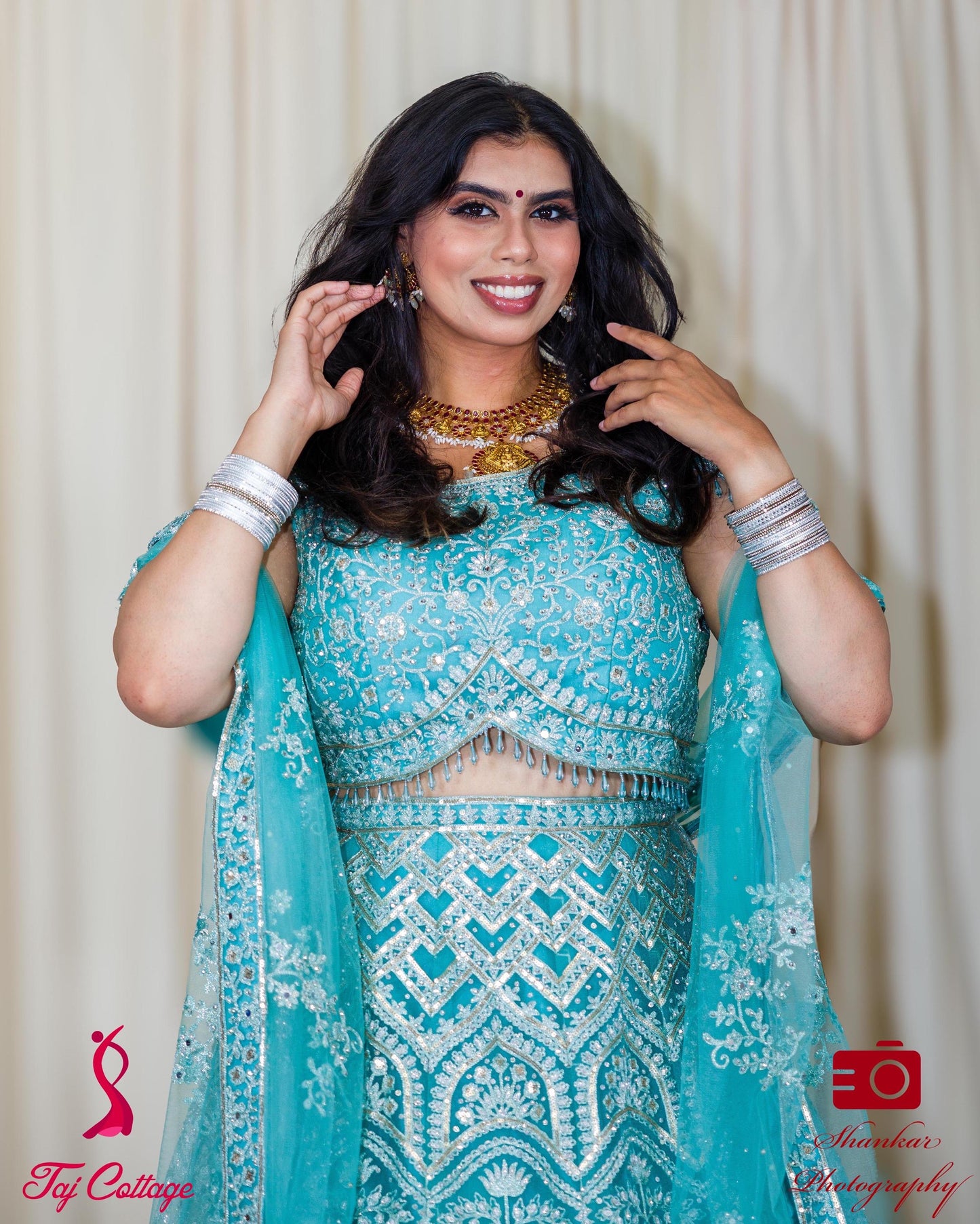 Light Turquoise Blue Lehnga