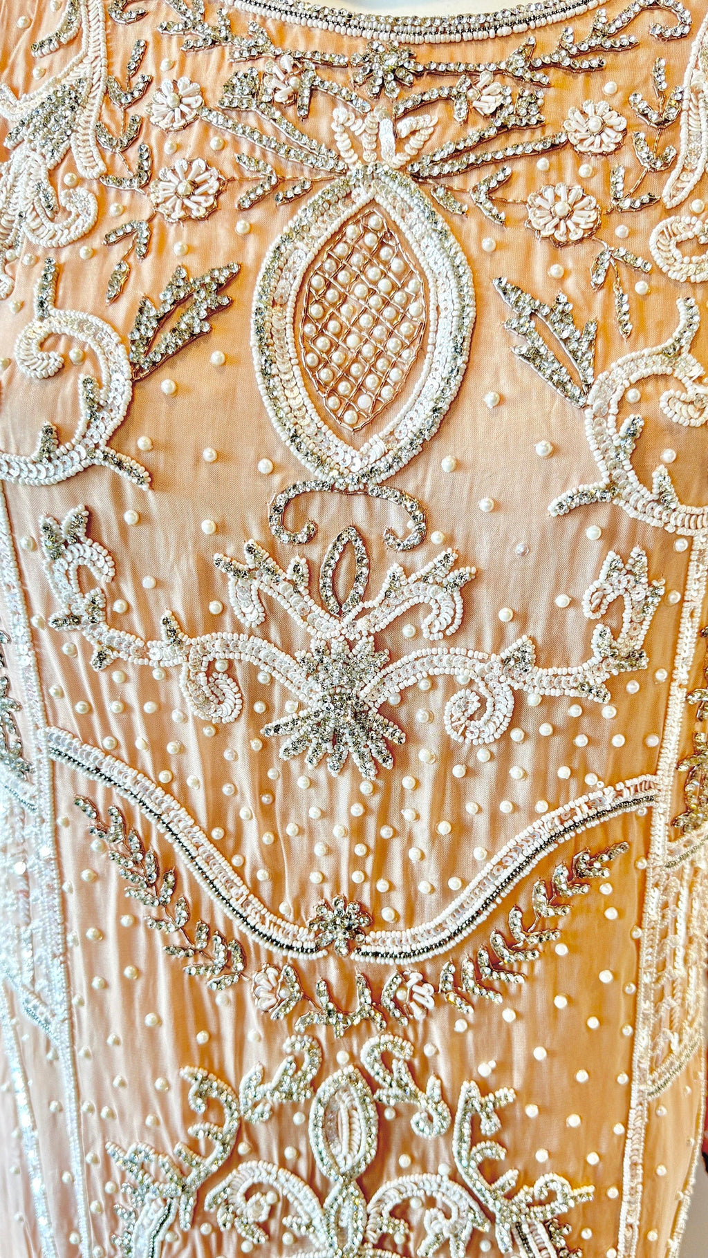 Peach Embellished Palazzo Set