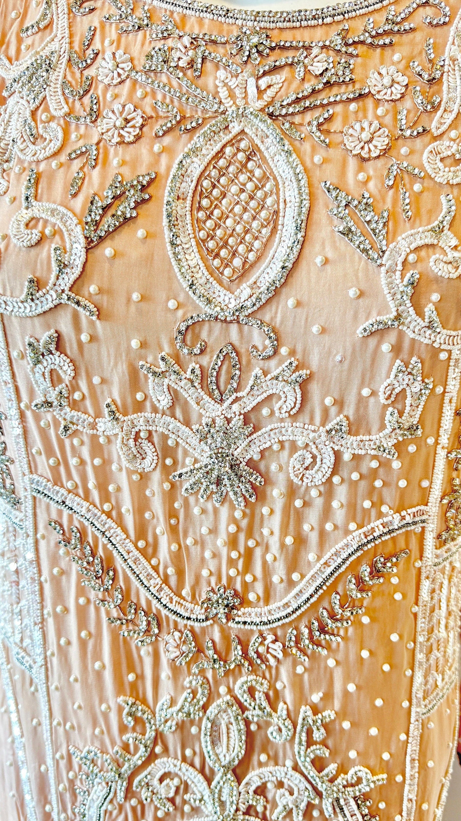 Peach Embellished Palazzo Set