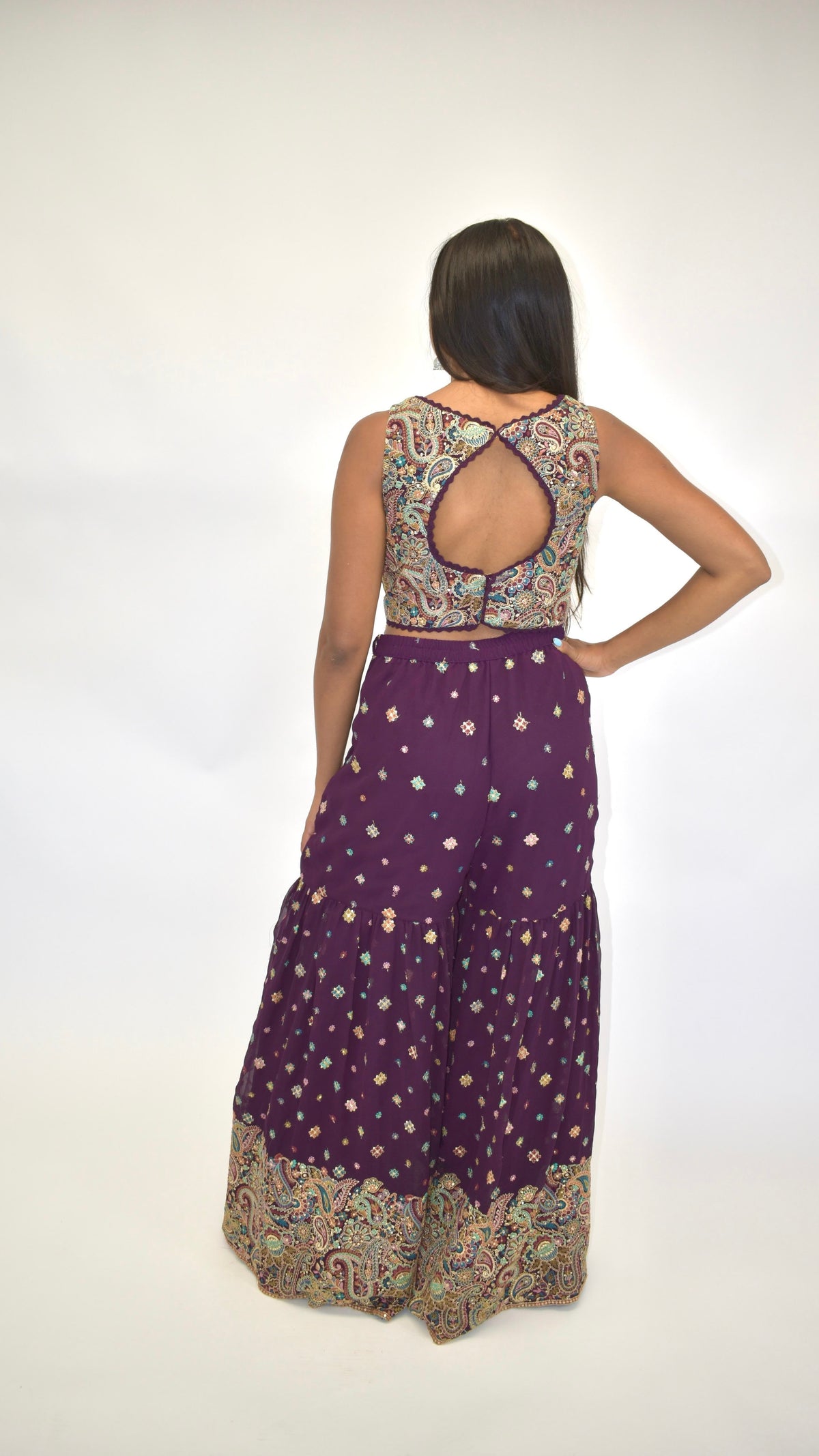 Purple Color Palazzo Set