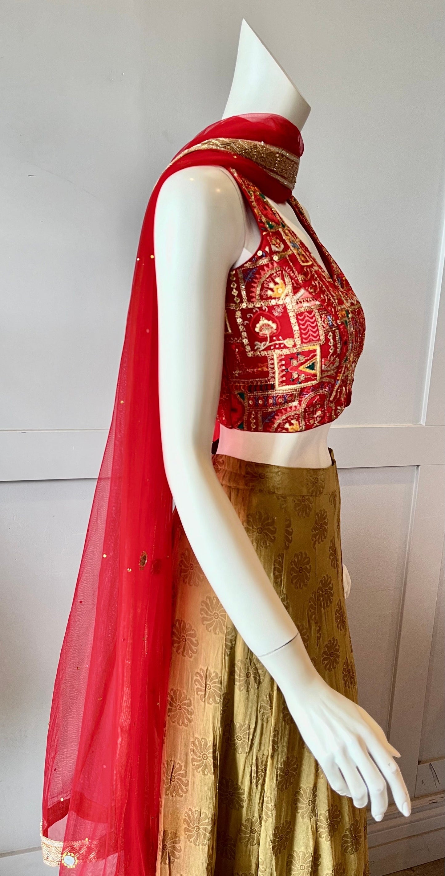 Gold & Red  Lehnga