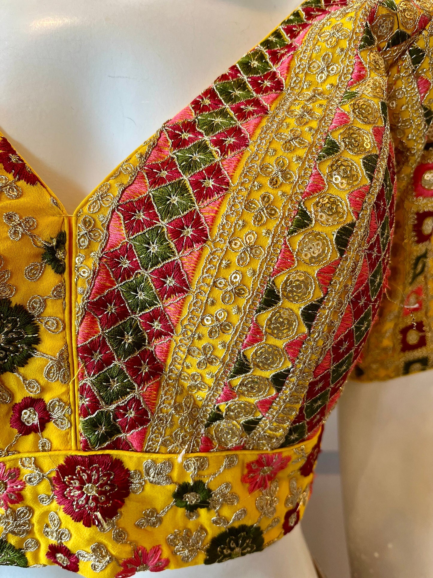Yellow Embroidered Blouse
